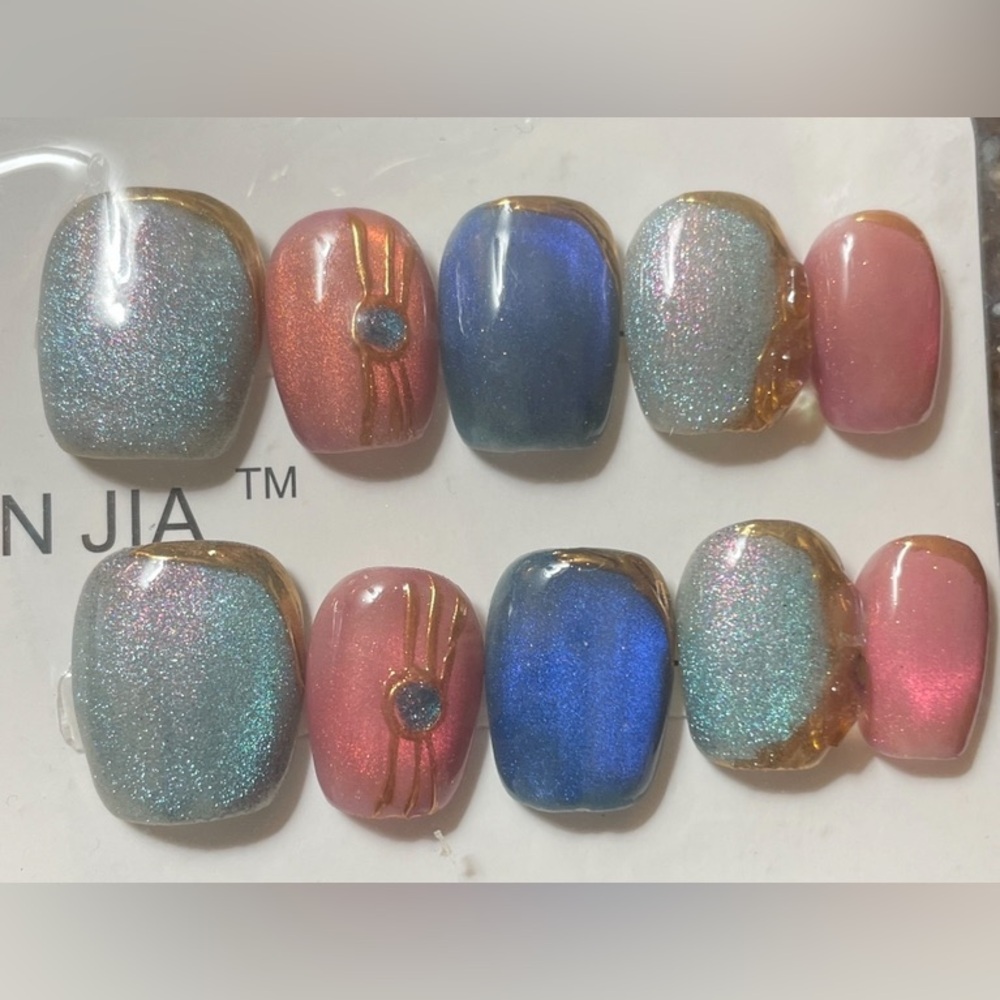 Colorful Press-On Nails Set